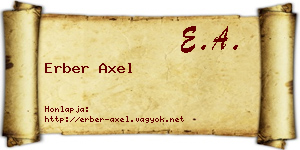 Erber Axel névjegykártya